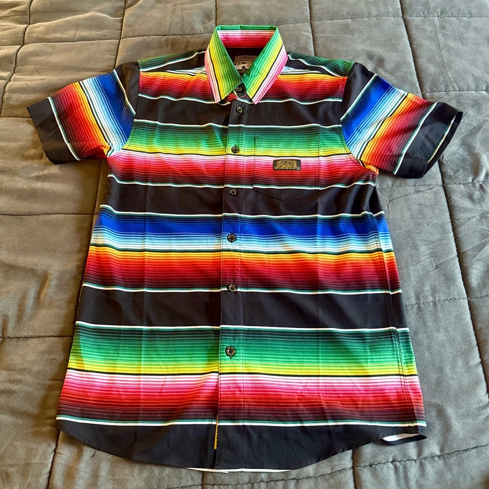 DIXXON Party Shirt Multicolor Striped Size small Rare! Long ago sold out!